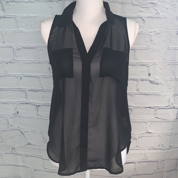 Decree Tops - Decree Black Georgette sleeveless blouse